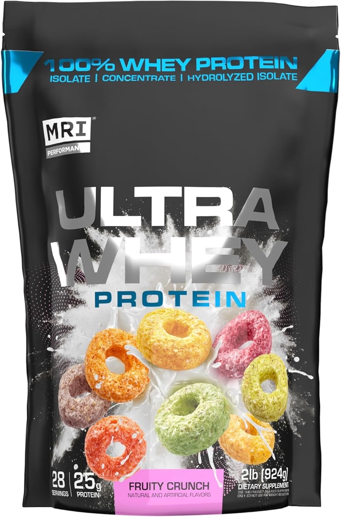 MRI Performance Ultra Whey Protein 25g Triple-Blend of Hydrolyzed, Isolate & Concentrate for Muscle Recovery, Lean Strength & Daily Protein Support (Fruity Crunch, 28 Servings)