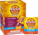 Metamucil On-The-Go, Daily Psyllium Husk prášok doplnok, bezcukrový prášok, 4-v-1 Fiber pre trávivé zdravie, Orange Ochutený nápoj, 44 paketov