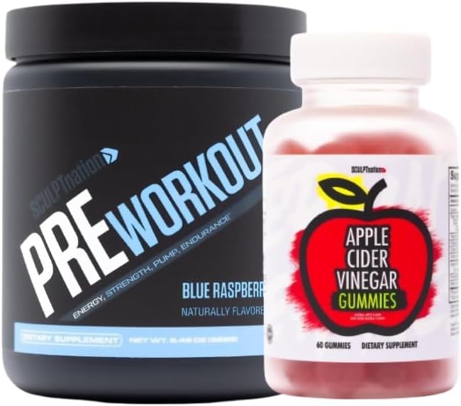 Sculpt Nation by V Shred Pre Cvičenie Modrá Malina a jablkový Cider Ocogar Gumies Bundle