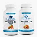 Vitamín D3 Gummies, 2-Pack, 60 Gróf Each, 2000iu per Serving, podporuje imunitný systém a zdravie kostí; pre deti a dospelých; Peach, Mango, Jahodové príchute