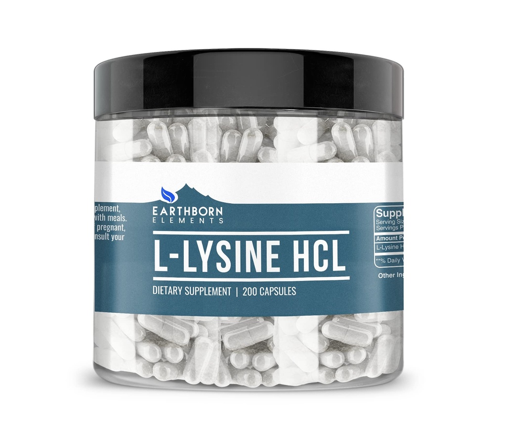 Pozemné prvky L-lyzín HCL 200 kapsuly, čisté a nezriedené, žiadne doplnkové látky