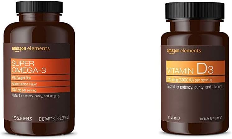 Prvky Super Omega-3 s prírodnou citrónovou príchuťou (120 počet) a vitamínom D3 (180 Softgels)