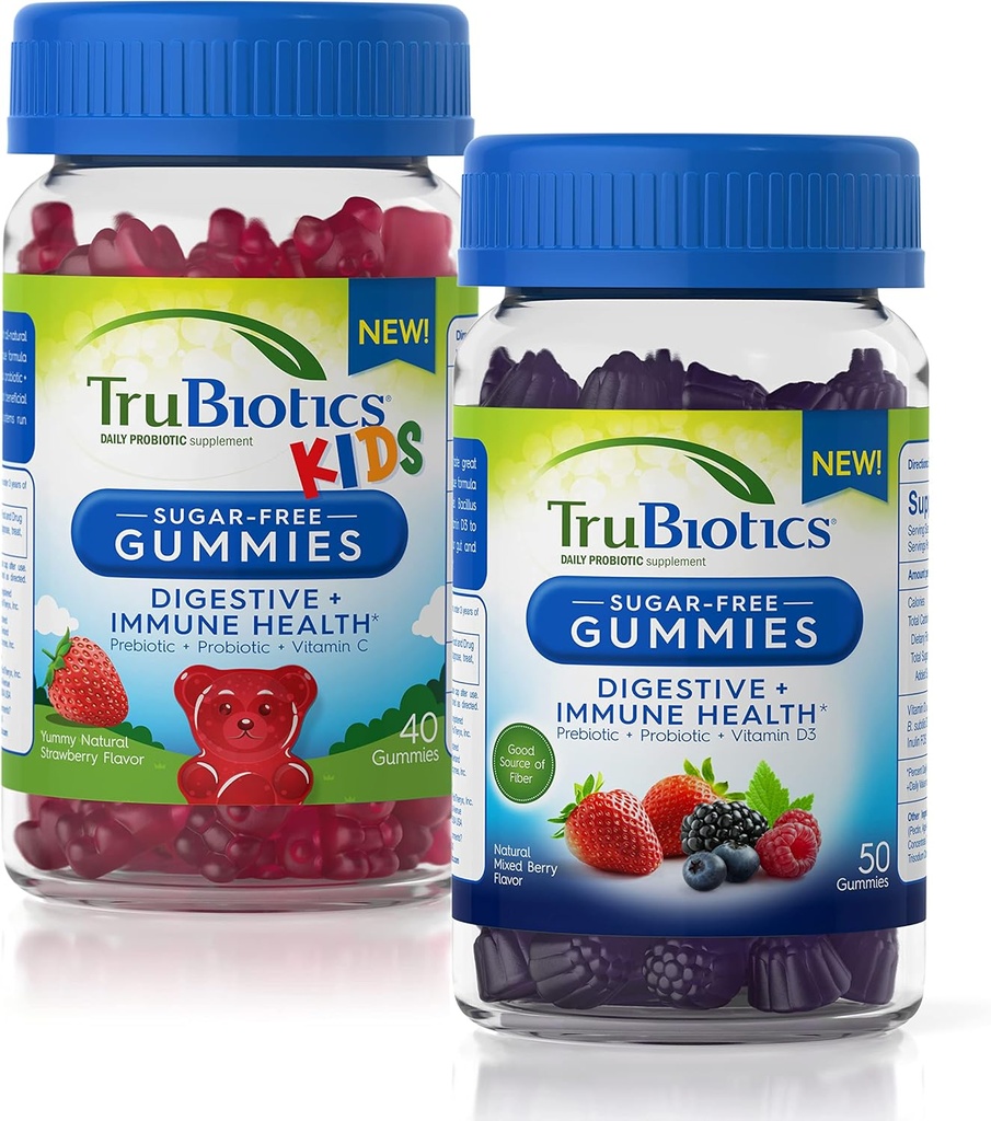 TruBiotiká Gumičky bez cukru pre trávenie + Imunitné zdravie pre dospelých a deti
