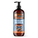 Wild Caught Pure Cod Liver Oil 16oz Highest Omega 3 1150mg/tsp, najvyššia čistota, vysoká EPA/DHA, vitamín A a D - znižuje svrbenie, zdravú pokožku a pokožku, mobilitu, BPA-free, čerpadlo vrátane