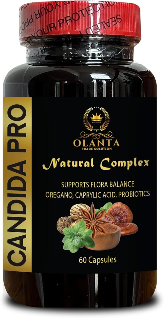 Candida PRO Complex - kyselina kaprylová, probiotiká pre ženy a mužov, tráviace zdravie, Candida Assist, Black Walnut, Wormwood - 1 fľaša
