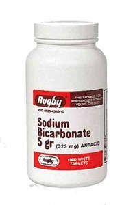 Rugby sodný BICARB 5GR TAB sodný BICARBONATE-325 MG biela 1000 tabliet UPC 305361046101