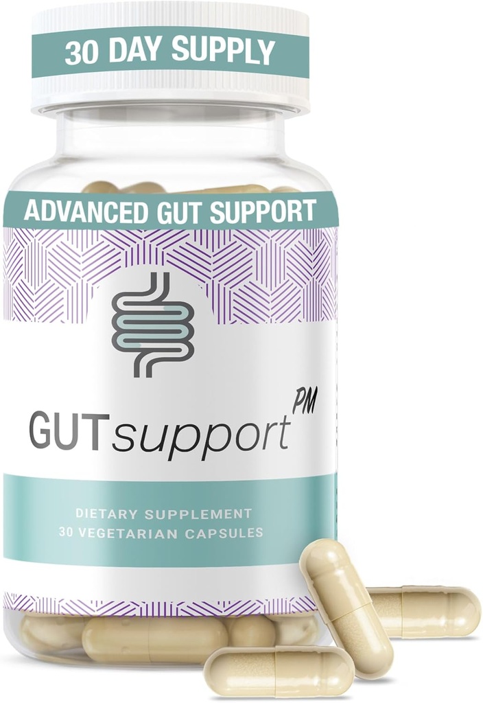 IBDassistTM Gut Support PM - Nighttime Gut Health & Digestion Supplement - Bloating Relief & Restful sleep* - Obsahuje upokojujúce byliny ako Melatonin, harmanček, citrónový balm, zázvor a viac - 30 Kapsule