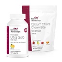 Bariatric Advantage Chewable Ultra Solo so železom - Citrus, 30 Počet a kalcium Citrate Chewy Bites 500 mg - Rôzne ovocné príchute,90 Počet