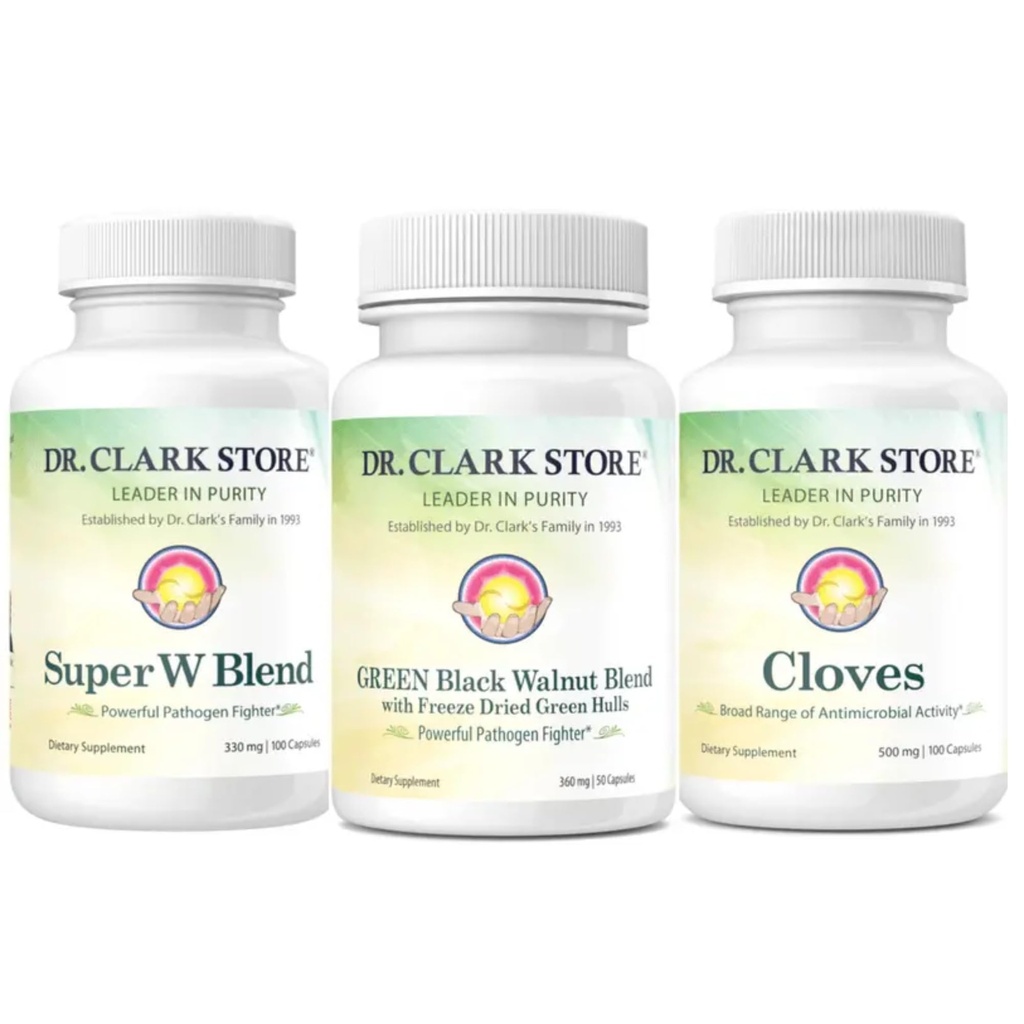 Dr Clark Store Intestine Support & Cleanse Kit - s freeze-Dried Green Black Walnut Hulls, Wormwood, a klinčeky-Pomoc udržať optimálnu funkciu sietnice