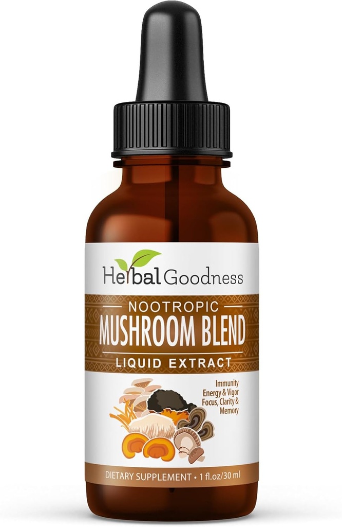 Nootropic 8-in-1 Mushrom Extract Liquid - 1 fl. oz Bottle 