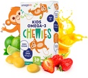 Omega 3 Gummy - Ultra vysoká DHA Chewable Gel Gummy - Omega 3 pre deti podporuje zdravie mozgu a očí - bez cukru prírodné ovocné príchute - Deti Omega 3 Rybí olej Gumies (30 Počet)