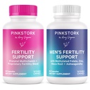 Pink Stork jeho a jej plodnosť Bundle: plodnosť doplnky pre ženy, plodnosť doplnky pre mužov, plodnosť prenatálny vitamín, Vitex, Inositol, folát, vitamín B6, 60 Kapsule