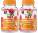Životaschopné biotín deti + horčík citrát deti, Gummies Bundle - veľké ochutnávka, vitamín doplnok, bez lepku, bez GMO, žuvacia Gummy