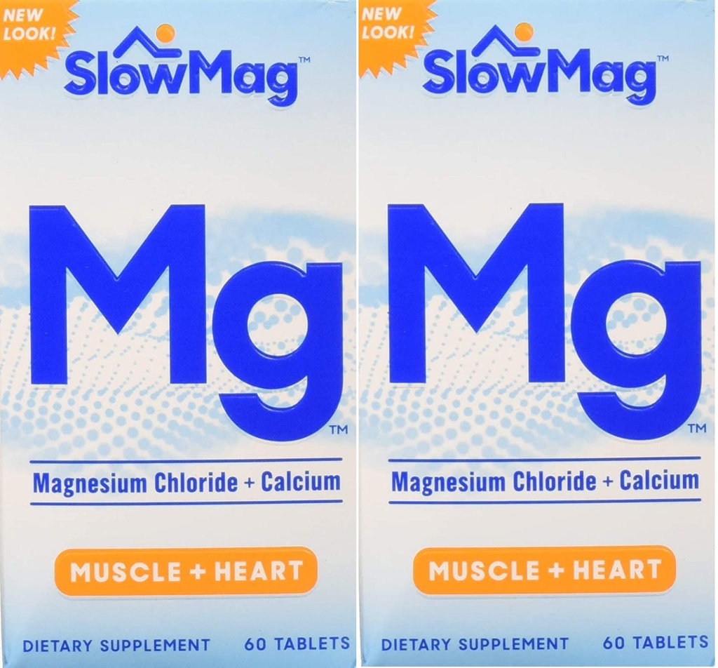 Slow-Mag Slow-Mag Chlorid horečnatý s vápnikom, Balenie Máj Vary, 60 Počet (Pack of 2)