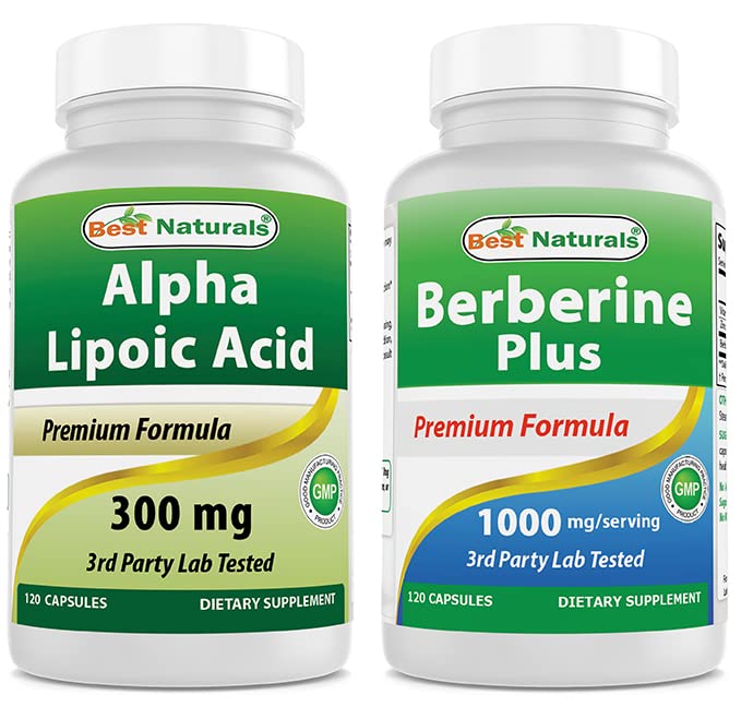 Najlepšie prírodné Alpha Kyselina lipoová 300 mg & Berberine Plus 1000 mg