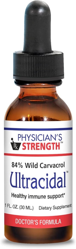 Ultracídna sila lekára - 30 ml - Wild-Source, High-Carvacrol Oregano Oil - Poskytuje zdravú imunitnú podporu - 86 porcií