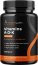 ADK vitamín s vysokou absorpciou - vegánsky vitamín D3 K2 MK7 a A pre reguláciu vápnika Plus kostná štítna žľaza a imunitná podpora - vitamín ADK s 5000 IU D3 Non GMO a bez lepidla (1 mesiace)