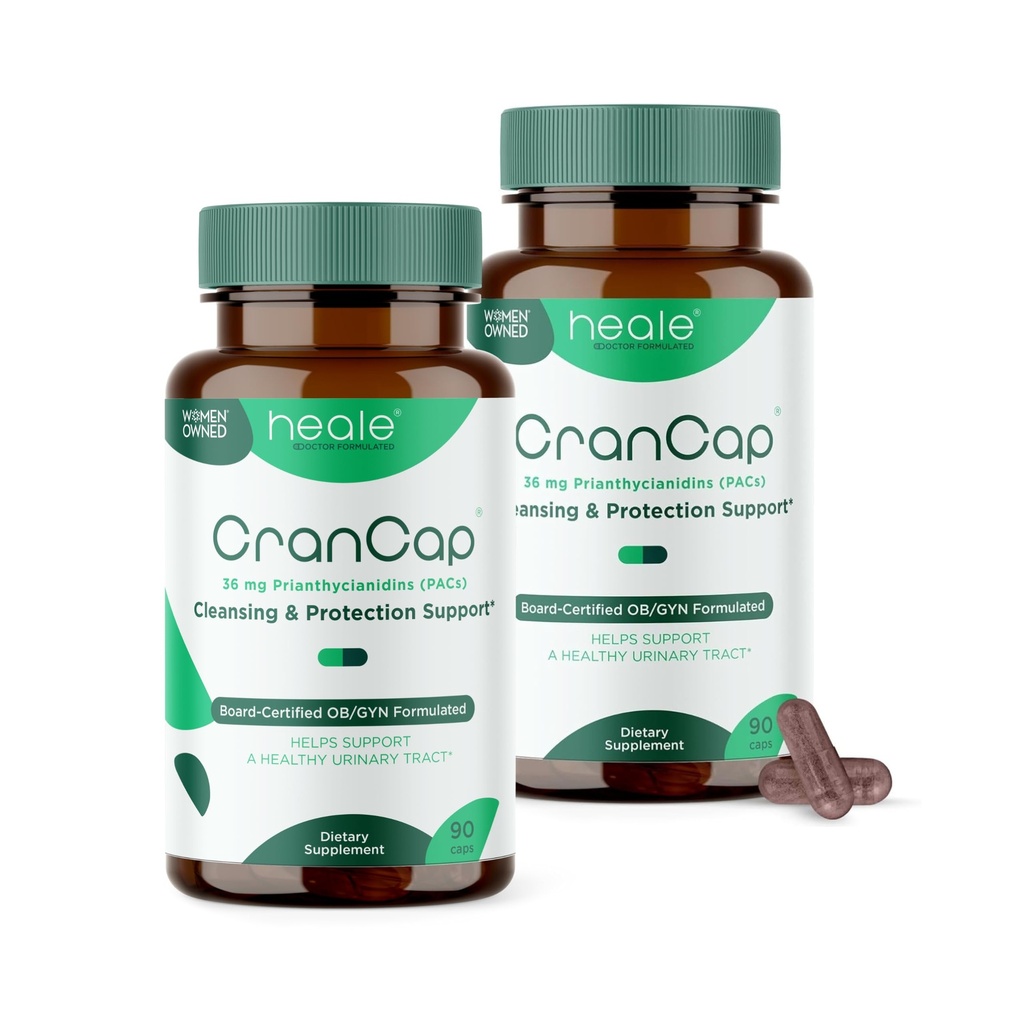 Cranberry pilulky - močové Tract Health Cranberry Supplement - 36 mg potentných PACs - Non GMO, Vegan, Gluten Free - od Heale - 180 Kapsule