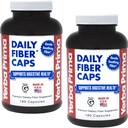 Yerba Prima Daily Fiber Formula - 180 caps (Pack of 2) - Rozpustné a nerozpustné Dietary Fiber Supplement - Colon Cleanse - Gut Health - Vegan, Non-GMO, Gluten-Free