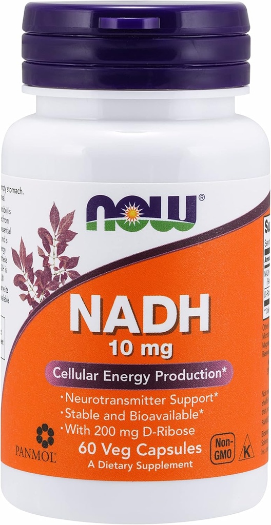 NADH s ribózou, 10 mg, 60 Veg Caps by Now Foods (Pack of 3)