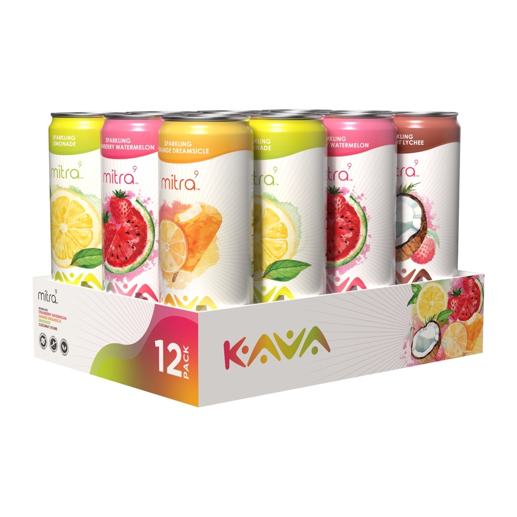 MITRA-9 Botanické nápoje - Kava nápoj chuťové balíček odrody s Kava Root Extract - Mood Enhancer - Plant Based - podporuje prírodné pokoj a jasnosť (12 Fl. Oz) (12)