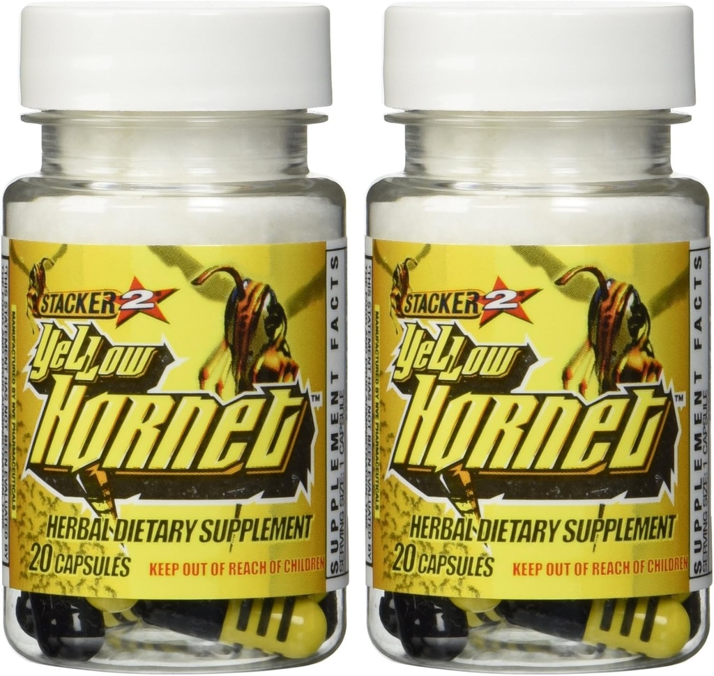 Stacker 2 Yellow Hornet Ephedra Free - 2 fľaše - 40 kapsúl