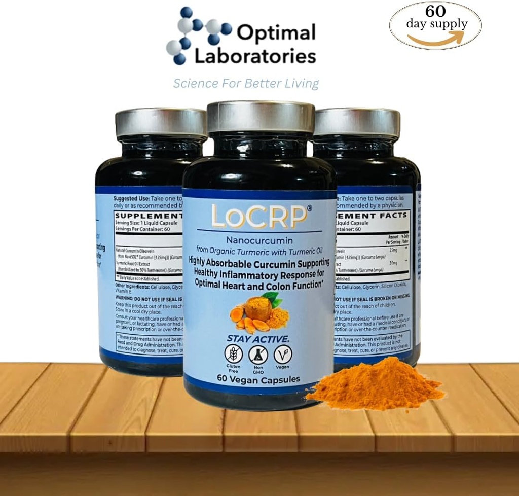 LOCRP Nano-Absorb Curcumin & Turmeric Oil Kapsule - Vegan, Heart & Colon Support, 60-Deň dodávky