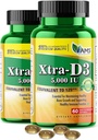 America Medic & Science Xtra D3 Vitamín D 5 000 IU (125 μg)Cholekalciferol Supplement for Men & Women (120ľahké prehltnúť softgels) 2pack