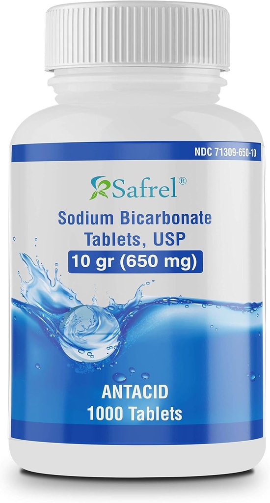 Safrel bikarbonát sodný Antikyseliny 650 mg (10 Zrná) 1000 Tablety 