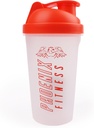 Fitness Phoenix Protein Shaker Fľaša - 500ml Netesný Fľaša so skrutkovacím vrchným vešiakom a sieťkou - umývačka riadu Bezpečná BPA Bezplatná fľaša Šport a gym - oranžová