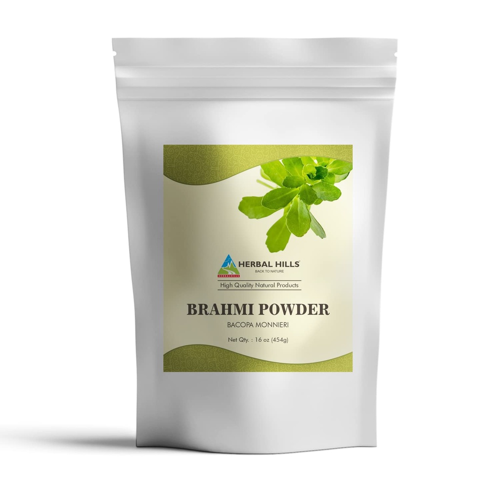 HERBAL HILLS Brahmi prášok Bacopa Monnieri starostlivosť o vlasy 1 libra 