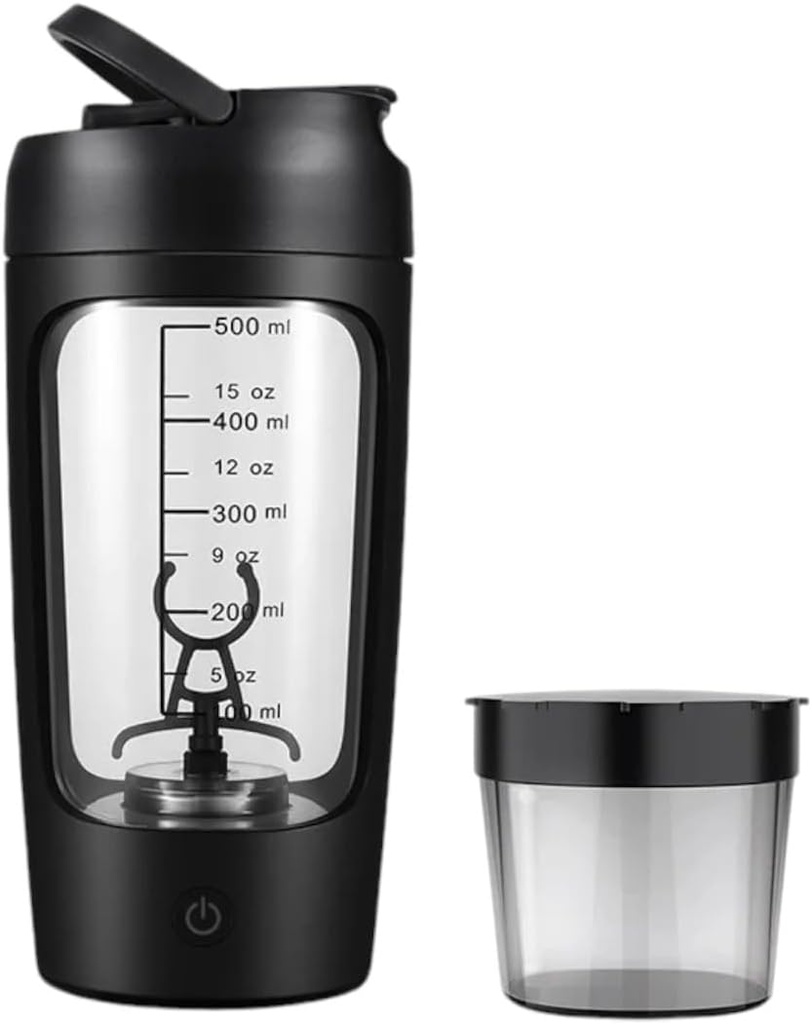 Electric Portable Protein Shaker fľaša pre hladké mixy  (čierna)