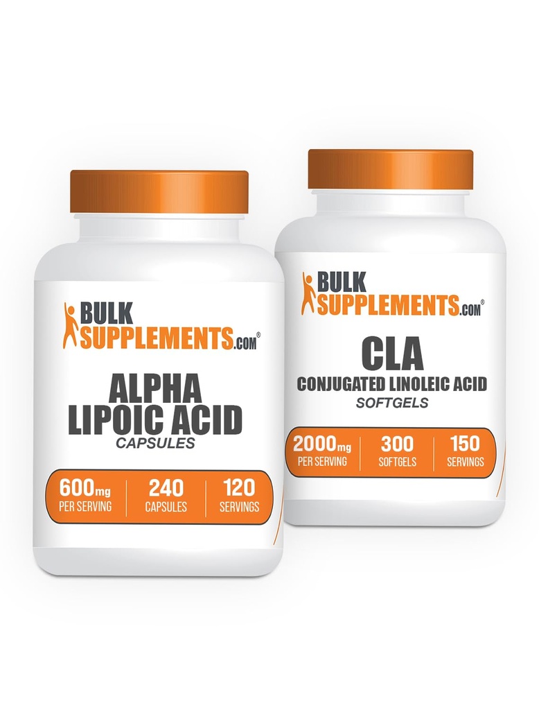 BulkDoplnky Alpha Kyselina lipová Kapsule 240ct + CLA 2000mg Softgels 300ct Bundle
