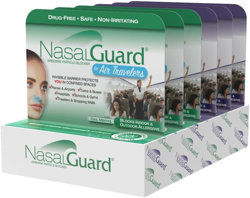 Airborne Particle Blocker Nasal Gel for Air Travelers - Drug-free, non-podráždenie, non-drowsy, Lietadlo Cestovanie schválené - Viac ako 150 Aplikácie na Tube (zmiešané, 3g, Balenie po 6)