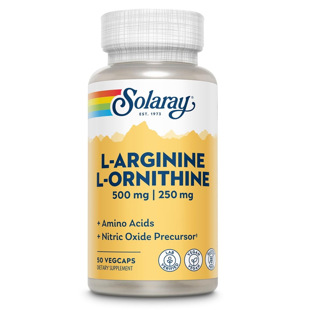Solanay Free Form L-Arginín a Ornitín Kapsule, 50 grófov