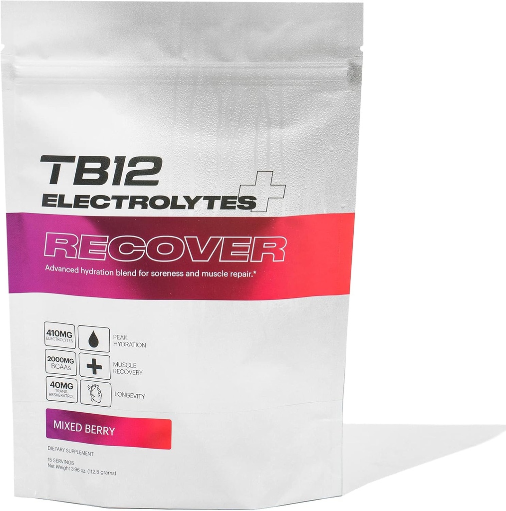 TB12 Electrolytes Plus Recover - Post-Workout Elektrolytes Powder s funkčným recovery Ingredients 