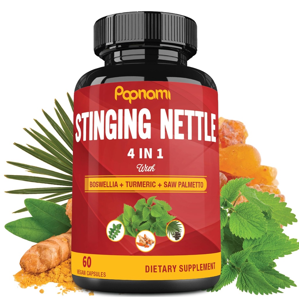 Stinging Nettle Extract Kapsule s Boswellia, Turmerica & Saw Palmetto - 2 mesiace dodávky pre Joint, Body Management, koža, vlasy a imunita