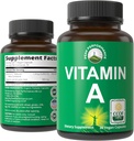 Certified Organic Vitamín A 5000 IU Supplement Kapsule High Potency Vitamíny. pre dospelých, mužov, ženy, deti. Vyrobené z organickej mrkvovej šťavy. Skvelé pre imunitu, kožu, podporu očí. Non GMO, Vegan Pills