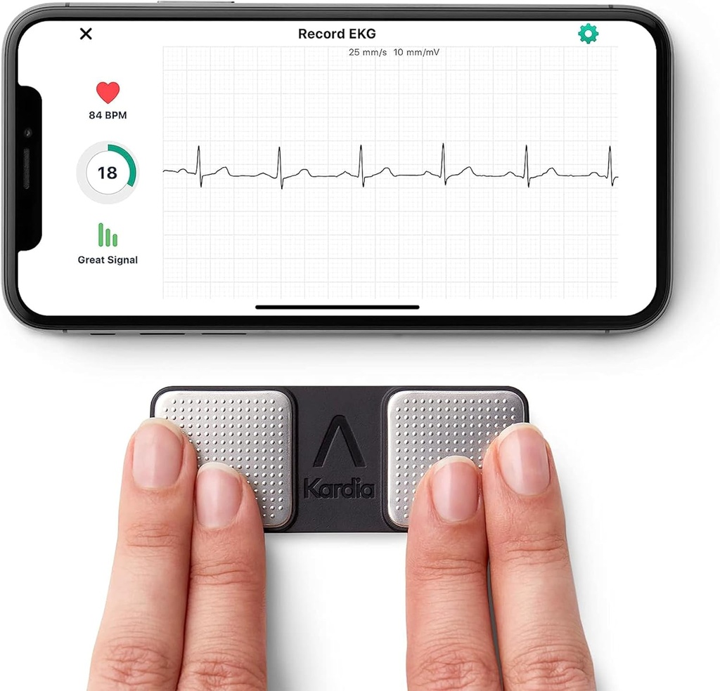 KardiaMobile 1-Lead Personal EKG Monitor – Record at Home – Detects AFib & Irregular Arrhythmias – Easy Results in 30 Seconds – Works w/Most Smartphones