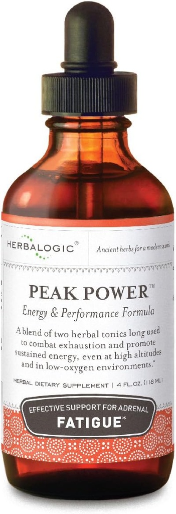Herbalogic - Peak Power Liquid Herb kvapky - Stimulant-bez prírodnej energie Formula pre boj proti nadobličiek únava a zlepšiť fyzickú výdrž - obsahuje americký ženšen & Astragalus - 4 Fl. Oz.