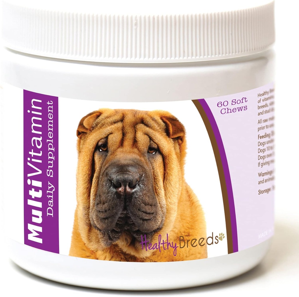 Zdravé Plemeno Čínske Shar Pei Multi-vitamín mäkké Chews 60 Počet