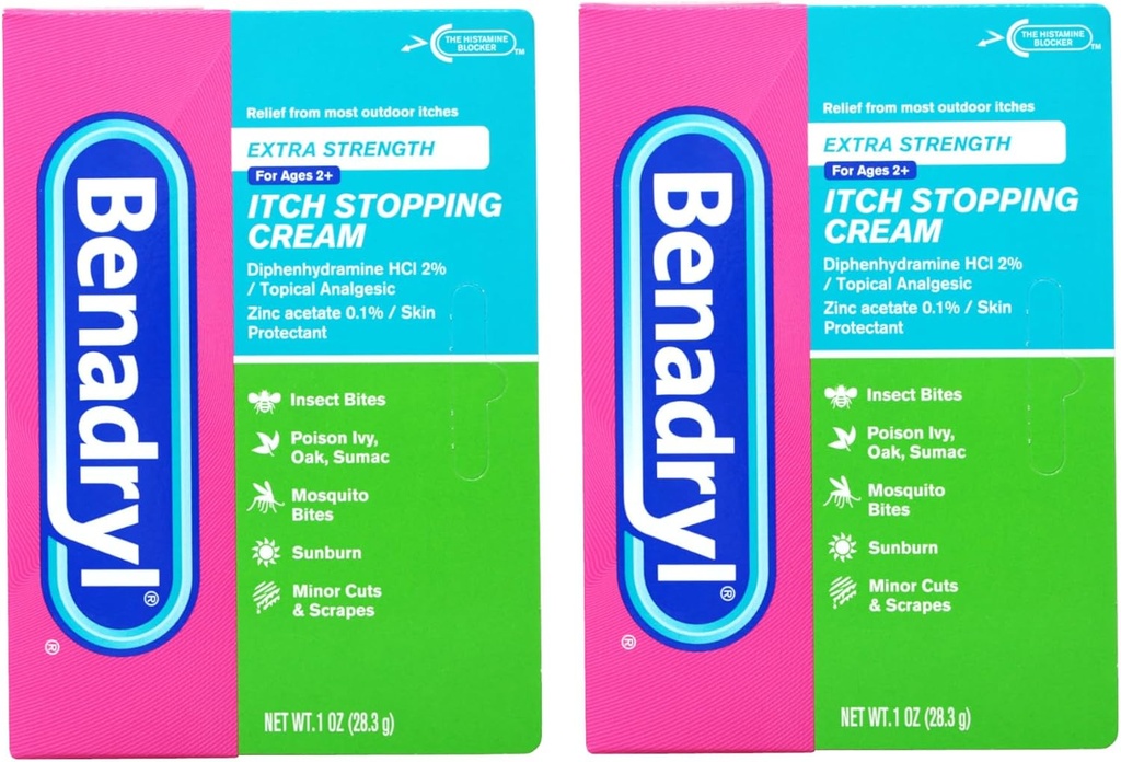 Benadryl Extra sila Anti svrbenie krém 1 Oz Tuba (Pack of 2)