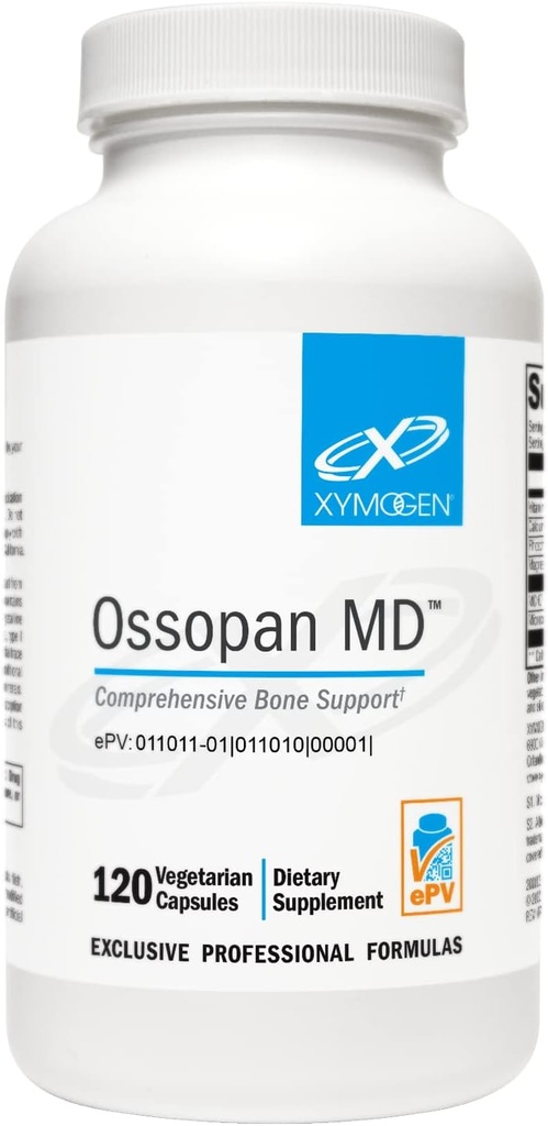 XYMOGEN Ossopan MD - podporuje silu kostí + zdravie kostí - Vápnik s mikrokryštalickým hydroxyapatitom, fosforom, vitamínom D3 a malátom horečnatým (120 kapsúl)