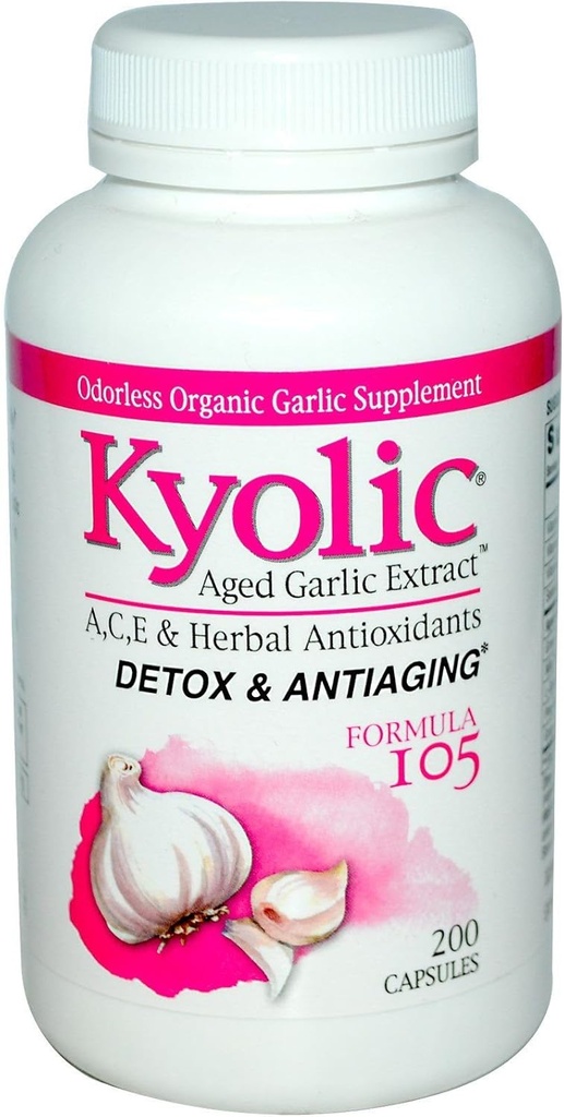 Kyolic Aged Cesnakový extraktTM Detox a anti-Aging Formula 105 -- 200 kapsúl