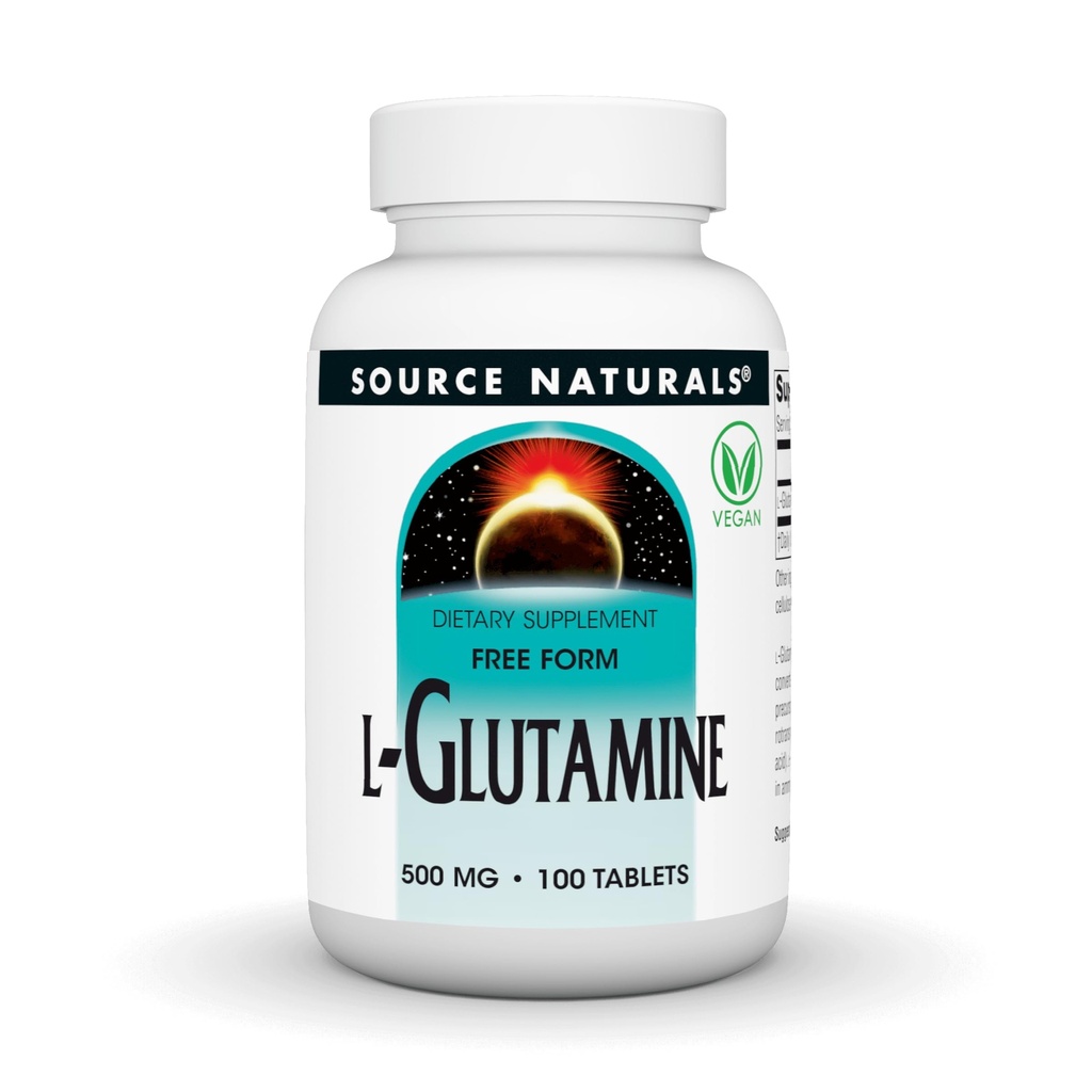 Zdroj Naturals L-Glutamine, voľná forma aminokyseliny, ktorá podporuje metabolickú energiu*, 500mg - 100 tabliet