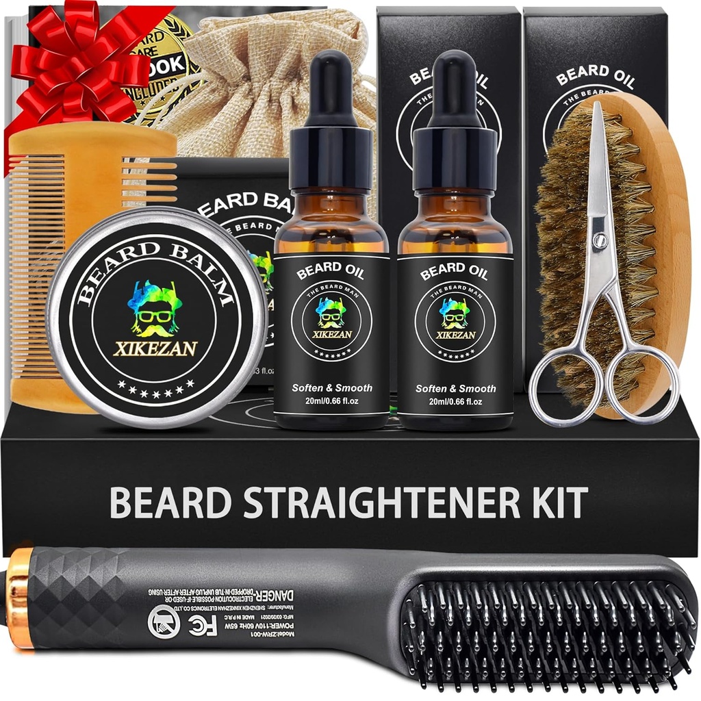 XIKEZAN Brad Súprava pre mužov Zovňajšok a rovnanie Set,w/Beard Stravener, 2 Balíkový olej, Balzam, Comb, Nožnica, kefka, Narodeniny Valentines Dary pre neho Otec Muži Priateľ Vianoce Zásobovanie Stuffers