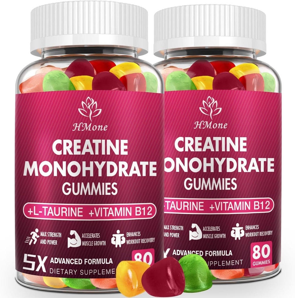 Monohydrát kreatínu Gummies - 5g pre mužov a ženy, 160 grófov a kreatín Žuvacie doplnky pre svalový zisk, svalovej sily, energie Boost, a svalového staviteľa, bez cukru, Vegan