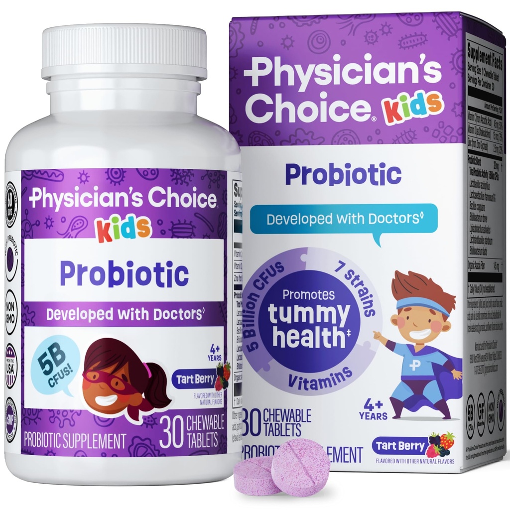 Probiotiká pre deti - 7 rôznych kmeňov, organické prebiotiká, vitamíny a minerály - klinicky študované L. Rhamnosus GG - Immune & Digestive Support - bez cukru alebo umelých farbív
