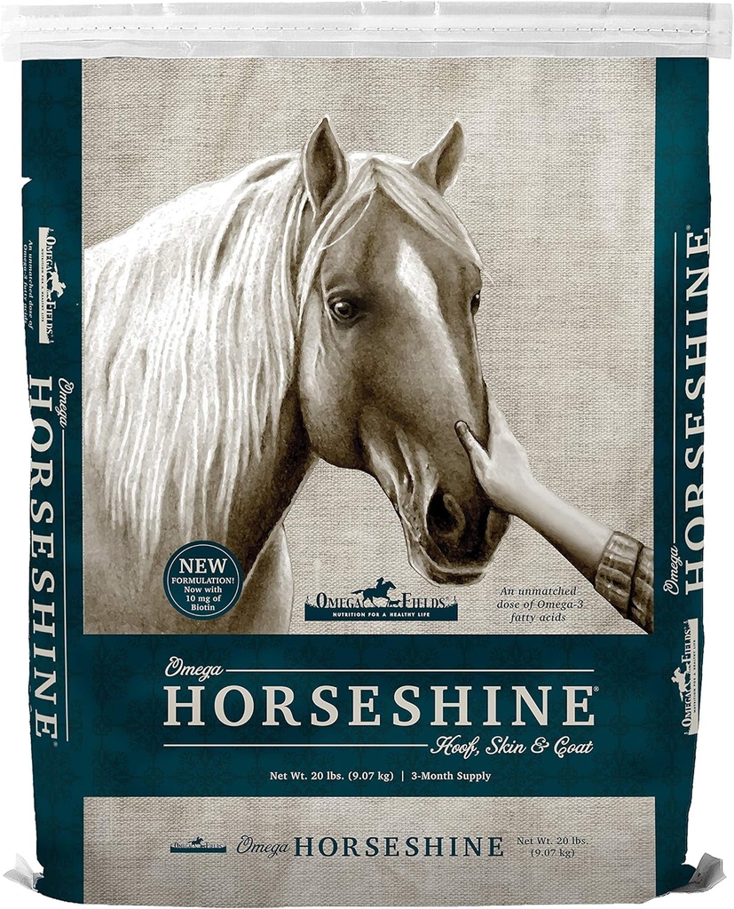 Omega Horseshine Omega 3 doplnok, pomáha udržiavať lesklý zdravý plášť, 20 lb, Brown
