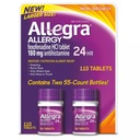 Allegra 24 hodín Indoor and Outdoor Allergy Relief 180 mg 55 tabliet, balenie 2 (110 ct.)